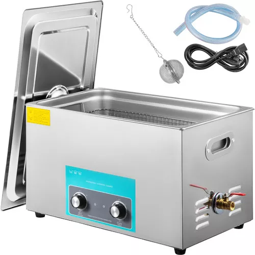 22l Ultrasonic Cleaner With Heater Timer Dentures 20-80" Water Drain