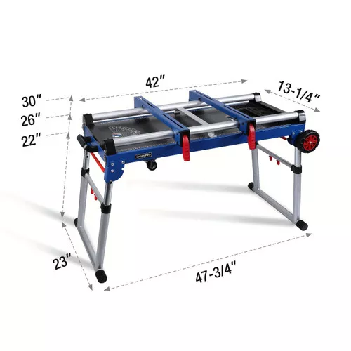 5-in-1 Portable Folding Workbench Miter Saw Stand - Adjustable Height, Detachable, and Compact Design for Woodworking Projects and DIY Enthusiasts - Heavy-Duty and Durable Construction with Sturdy Legs for Enhanced Stability