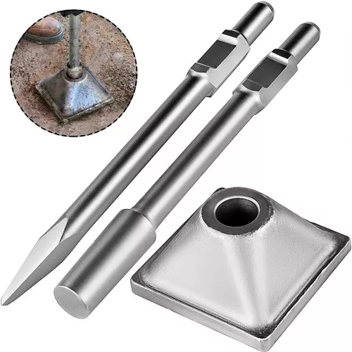 6x6 Compactor Plate 1-1/8-inch Jack Hammer with Electric Chisel Dirt Compactor, Tamper Shank and Plate for Jack Hammer Bits Solid Compactor Breaker Hammer Concrete Tamper Asphalt Tools