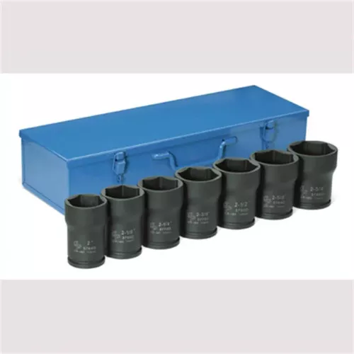 Grey Pneumatic 3/4″ Dr Truck Pinion Locknut Impact Socket Set, 7 pc