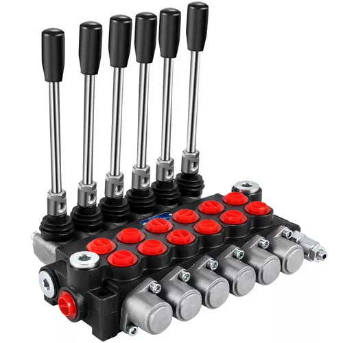 Hydraulic Directional Control Valve, 6 Spool Hydraulic Spool Valve, 11 GPM Hydraulic Loader Valve, 4500 PSI Directional Control Valve, Hydraulic Valves and Controls for Tractors Loaders Tanks