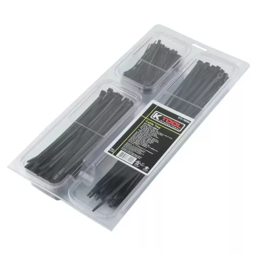 K Tool International 400 PC. BLACK NYLON TIE ASSORTMENT