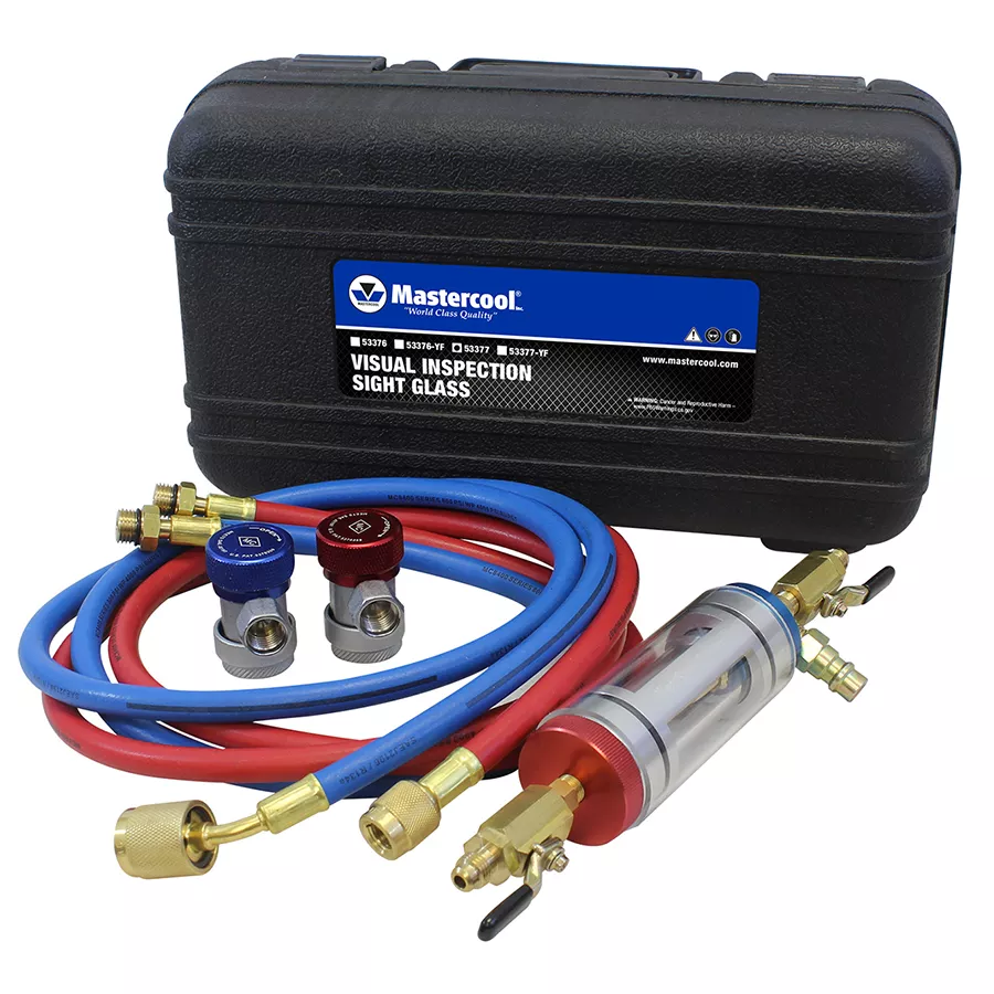 Mastercool 53377 - R134A Visual Inspection Sight Glass Kit with R134A Manual Couplers