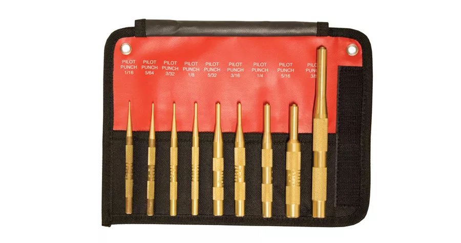 Mayhew Tools 61367 - 9 Piece Brass Pilot Punch