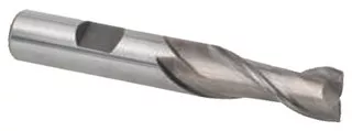 Premium 2 Flute HSS Single End Mill for Aluminum, 3/8" Mill Dia. - 46-449-5