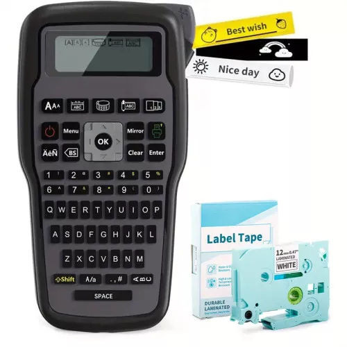 Pro-Grade E1000 Label Machine - High-Speed Industrial Label Maker for Efficient Labeling Jobs - Compatible with Brother TZe-231 Label Tape, Perfect for Warehouses, Offices, and Commercial Use Gray color