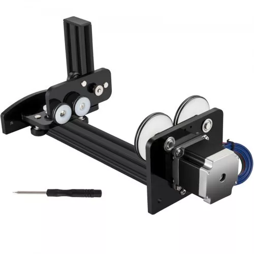 Rotary Axis Attachment, 4 Wheels Laser Rotary Attachment, 57 Stepper Motor Laser Cutter Rotary, 50 mm-350 mm Carve Length for Engraving Cutting Machine Spherical Carving Cylinder Carving