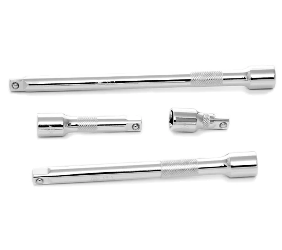Wilmar W38152 - Chrome Extension Set, 4 Piece, 3/8" Drive, with 1-3/4", 3", 6" and 8" Extensions