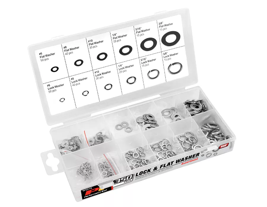 Wilmar W5216 - 350 Piece Lock and Flat Washer Hardware Kit